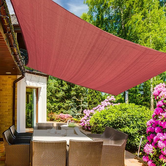KANAGAWA 14'X20' Rust Red Custom Size Sun Shade Sail Rectangle UV Block Canopy by KANAGAWA