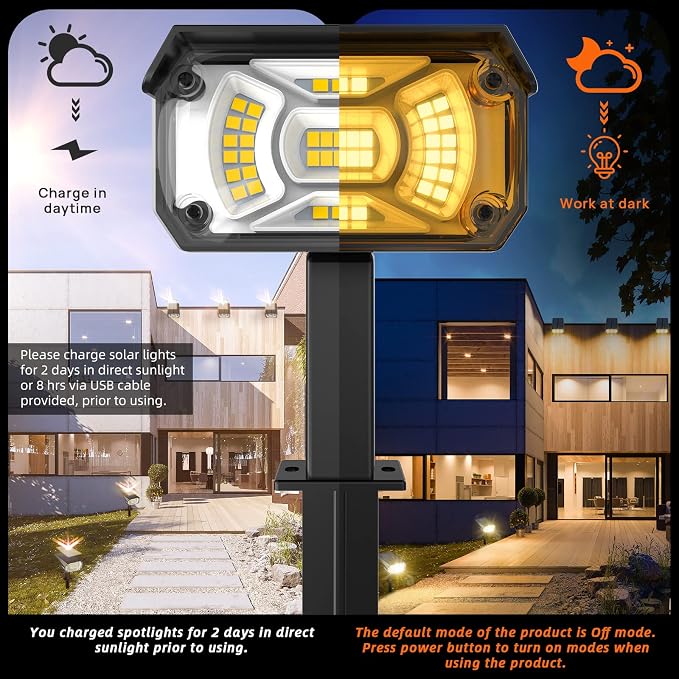 3 Brightness Modes Solar Outdoor Lights, 360 Degree Adjustable Lighting Angle - Image 5