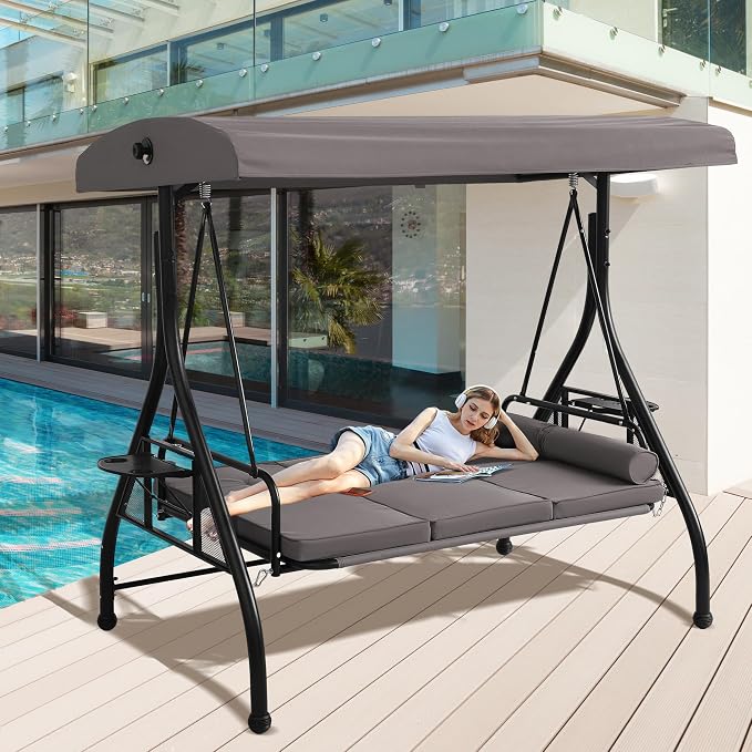 Patio Porch Swings with Adjustable Canopy - Image 7