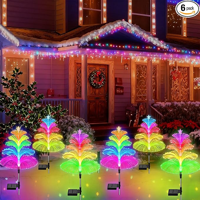 Solar Garden Lights Waterproof 3 Pack 7 Color Changing Outdoor Decorative by WEITEXS