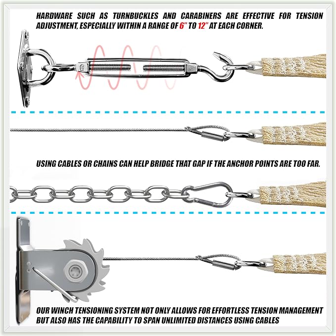 ColourTree TAPR1616 Custom Size 9' x 24' Beige Sun Shade Sail Canopy UV Block - Image 7