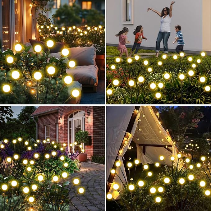 Solar Firefly Lights Outdoor, 8 Pack, Warm White, Waterproof, Garden Decor - Image 7
