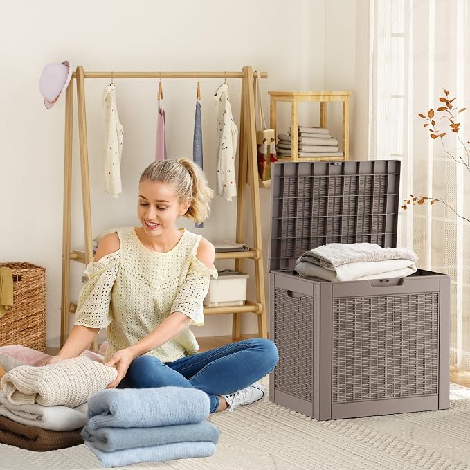 EasyUp 30 Gallon Outdoor Deck Box Waterproof, Lager Patio Storage Box Indoor - Image 5