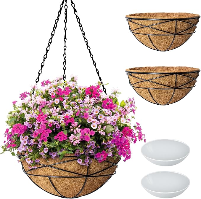 2 Pack 14 Inch Hanging Flower Baskets by KarlliuHOMEGARDEN