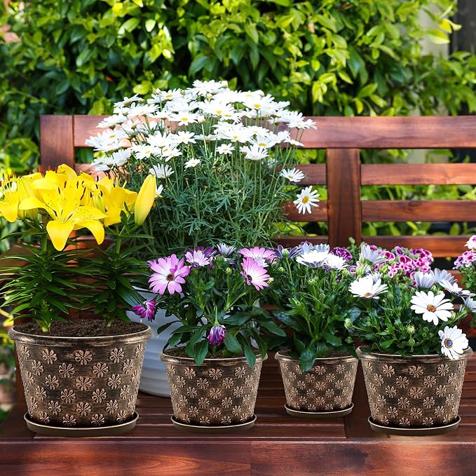 16 Inch Planter Pots for Plants, Plastic Large Flower Pots Indoor Outdoor - Image 2