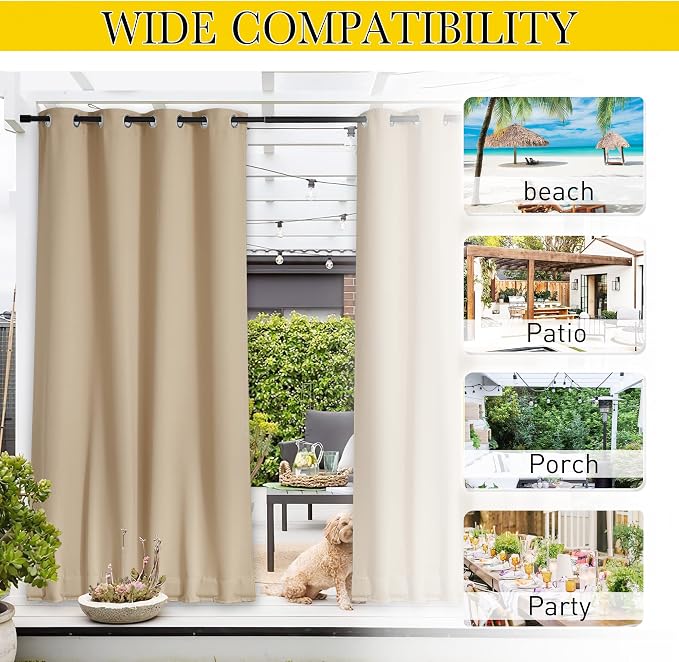 NICETOWN 2 Panels Weighted Blackout Curtains - Image 6