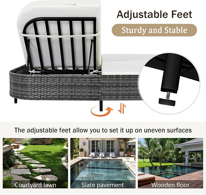 SOFTSEA Outdoor Daybed, Patio Rattan Daybed - Image 3