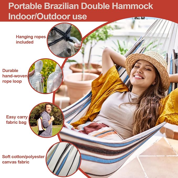JoyView Brazilian Hammock for Single Person Portable Hammock - Image 4