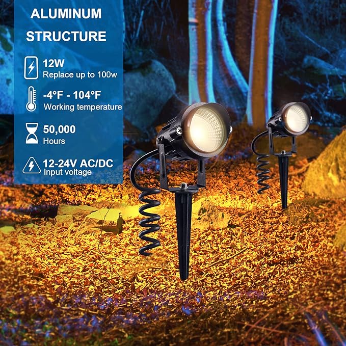 SUNVIE 12W Low Voltage Landscape Lighting Landscaping Lights - Image 3