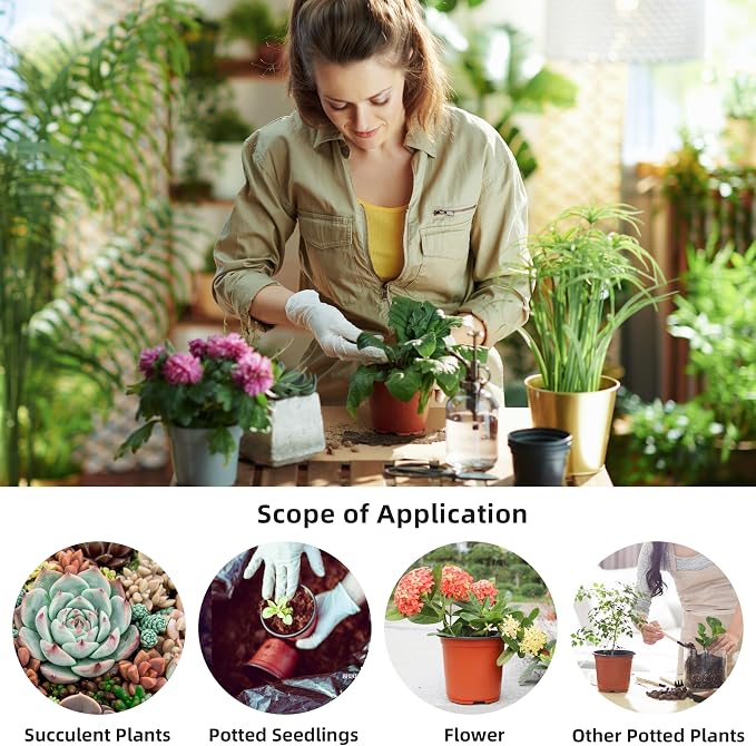 Plant Nursery Pot/Pots 100 Pcs 4" Plastic Small Plants Pots Flower Pots Seed - Image 6