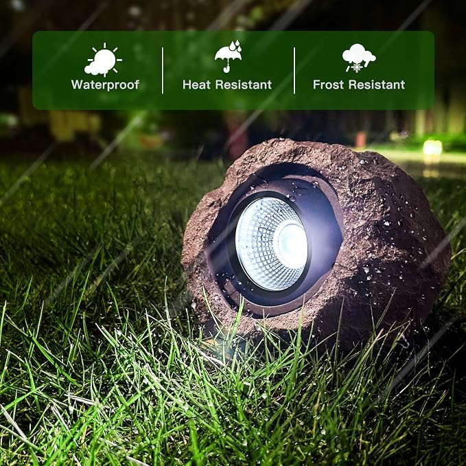 4 Pack Solar Rock Lights Outdoor, Angle Adjustable Solar Lights Outdoor - Image 3