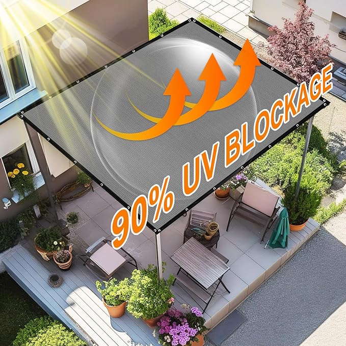 Artpuch 90% Sun Shade Cloth, 10 x 14 FT Pergola Shade Cover Canopy - Image 3