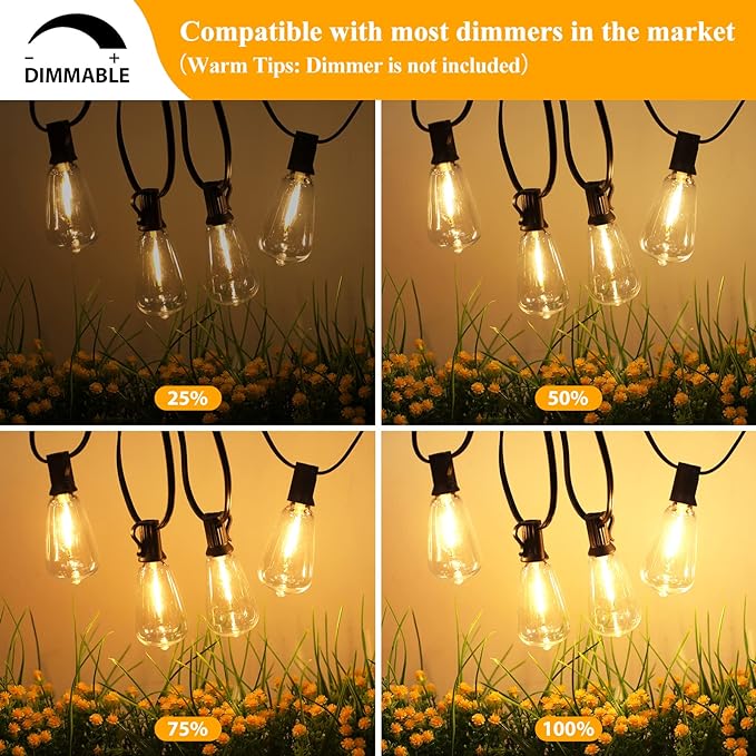 Brightever Outdoor String Lights 200FT Waterproof, Patio String Lights - Image 4