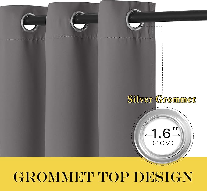 NICETOWN Blackout Sliding Glass Door Curtain 144 inches Long, Grommet Thermal - Image 3