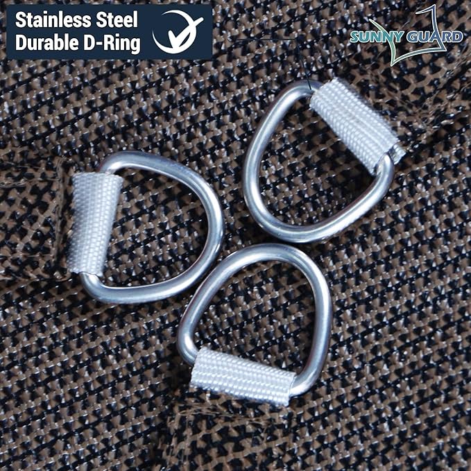 SUNNY GUARD Custom Size 11'x22' Rectangle Brown UV Block Sunshade - Image 6