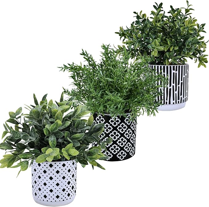 Winlyn 3-Pack Artificial Potted Plants - Image 2