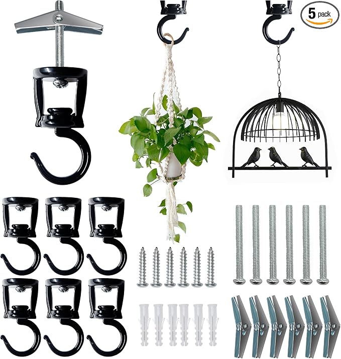 ONIKK Ceiling Hooks for Hanging Plants, Heavy Duty Metal Plant Hooks, Screw in by ONIKK