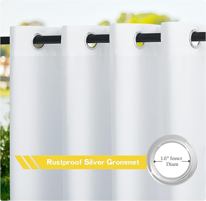 NICETOWN Canvas White Outdoor Curtains - Image 2