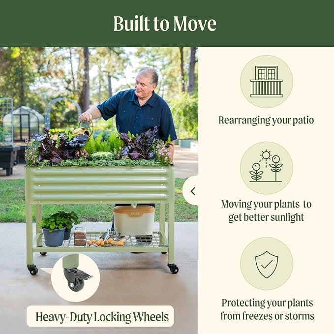 Rolling Elevated Raised Garden Bed-V Series, 1400 Lbs Weight Capacity, Outdoor - Image 4