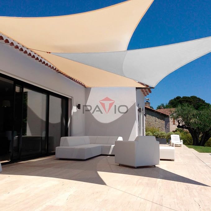 Patio Paradise 18' x 18' x 17'10" Sun Shade Sail Triangle Canopy, Permeable - Image 4