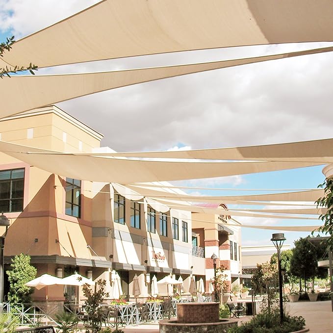 E&K Sunrise 17' x 17' x 17' Sun Shade Sail Triangle Canopy Shade Cover UV Block - Image 8