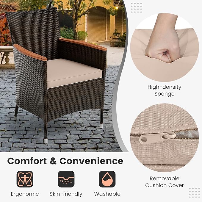 Tangkula 11 Pieces Rattan Outdoor Dining Set - Image 5