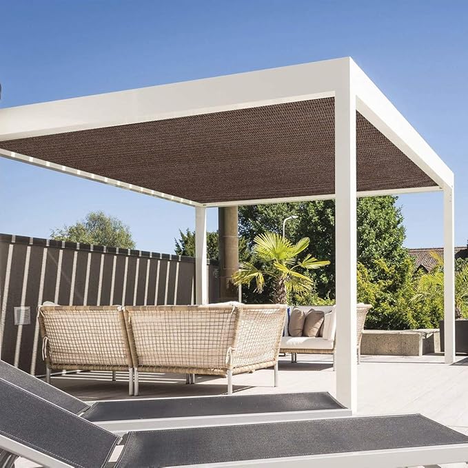 Eden's Decor Straight Flat-Edged Sun Shade Sail Rectangular 13' x 18' Brown - Image 6