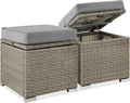 Best Choice Products Set of 2 Wicker Ottomans, Additional Seating, Side Table by BestChoiceProducts