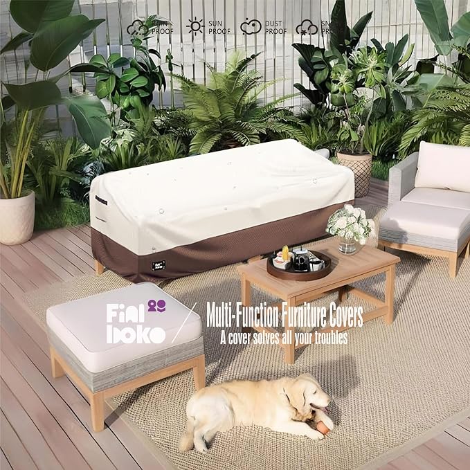 3-Seater Outdoor Sofa Cover, 76Wx32Dx31H inches Outdoor Furniture Covers - Image 8