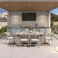 PURPLE LEAF 7-Piece Patio Dining Set Outdoor Furniture Rectangular Table and by PURPLELEAF