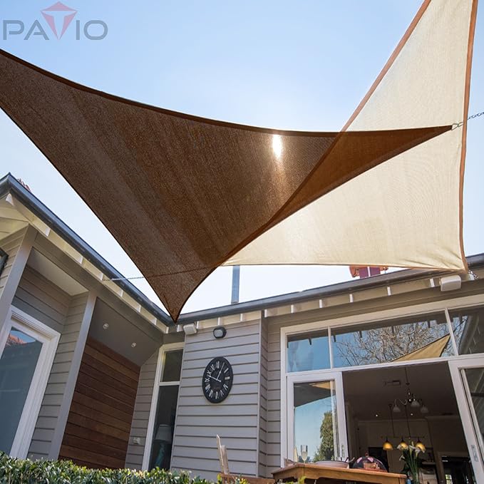 Patio Paradise 14' x 14' x 14' Sun Shade Sail Triangle Canopy Shade Cloth - Image 5