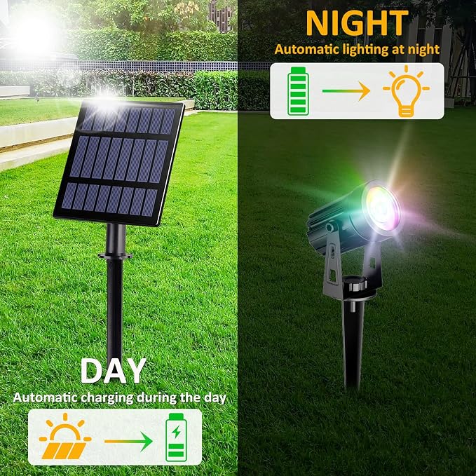 T-SUN RGB Solar Spotlights Outdoor, Halloween Decoration Solar Landscape - Image 4