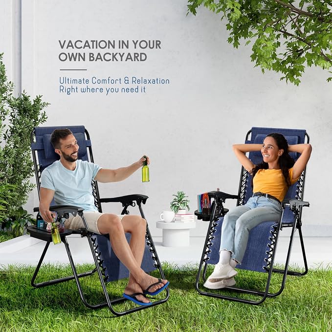 Nestl Zero Gravity Chairs Set of 6, Patio Lounge Chair Outdoor - Image 9