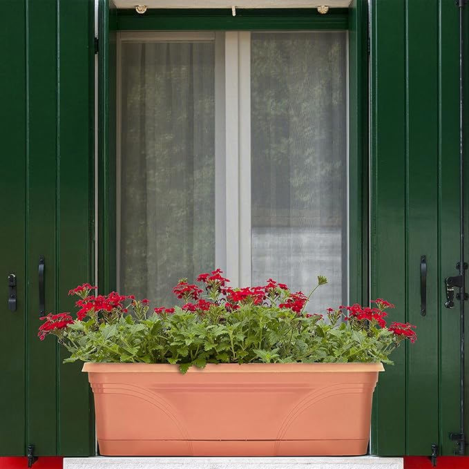 Southern Patio 36 in Medallion Hanging Windowsill Garden Box Planter, Terracotta - Image 6