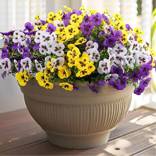 18 Pcs Artificial Fake Pansy Flowers by RowfadFlora
