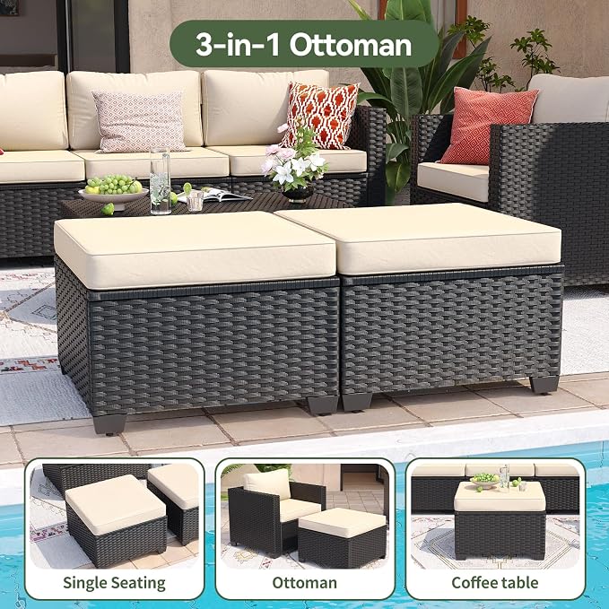 Aoxun 8 Piece Outdoor Patio Furniture Set 7 Seats, Outdoor Sectional - Image 6