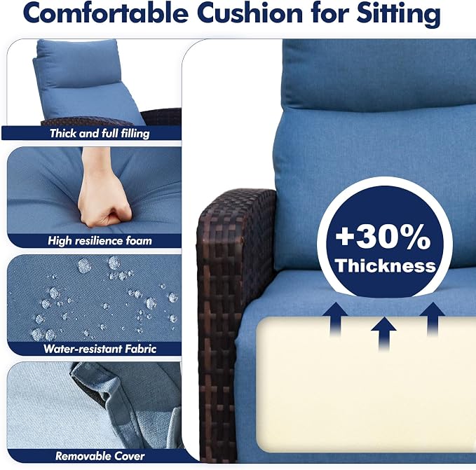 Outdoor Recliner Chair, Wicker Patio Recliners - Image 4