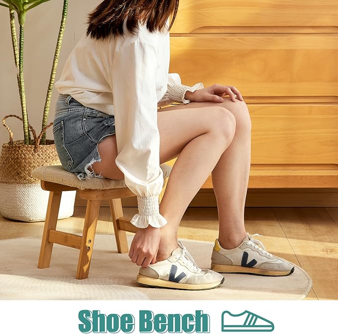 Foot Stools Ottoman, Small Foot Stool Ottoman, and Footstool, Wooden Foot Stool - Image 6