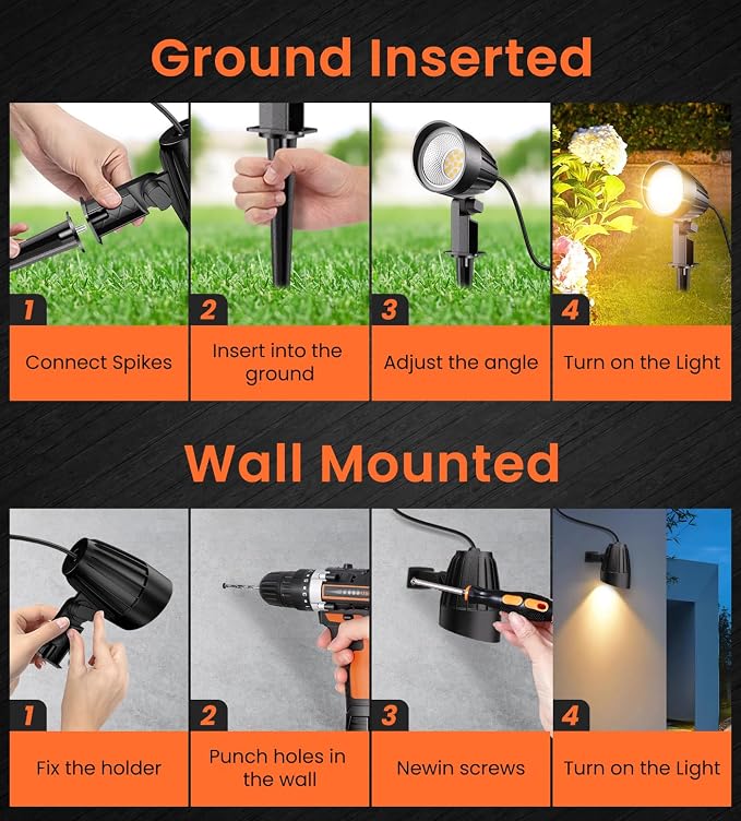 MEIKEE 7W Low Voltage LED Landscape Lights 800LM 12V Outdoor Landscape Lighting - Image 7