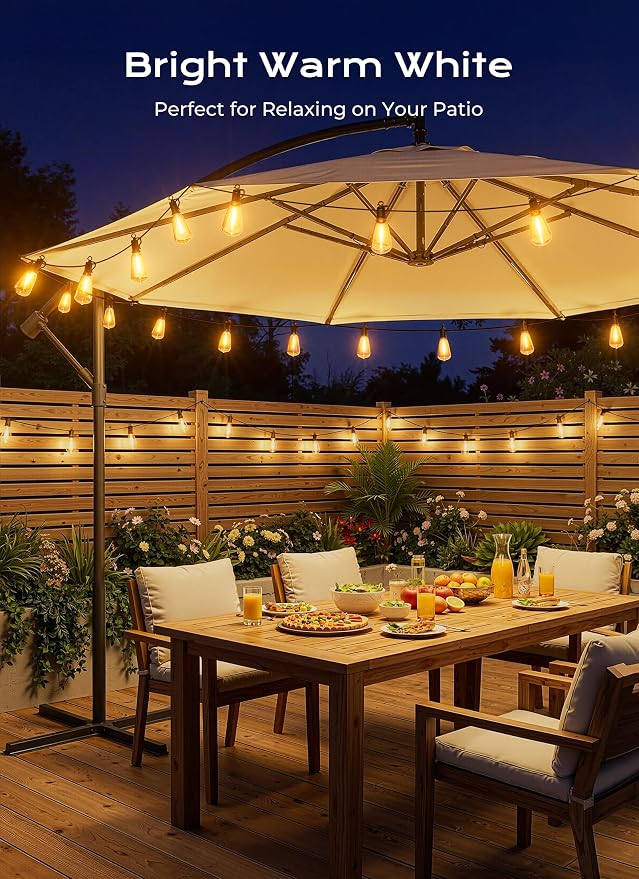 Brightown 108FT 50 LED Solar String Lights Outdoor Waterproof, Patio Lights - Image 2