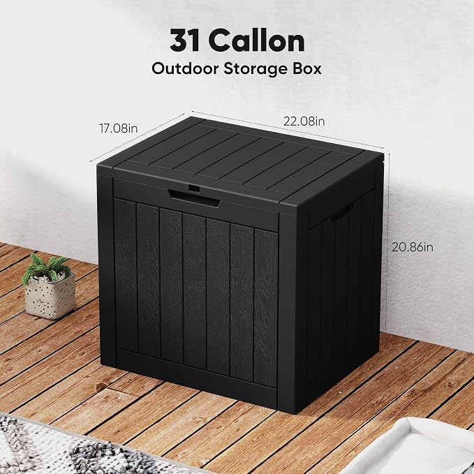NEWBULIG 31 Gallon Outdoor Storage Box, Waterproof Deck Box - Image 2