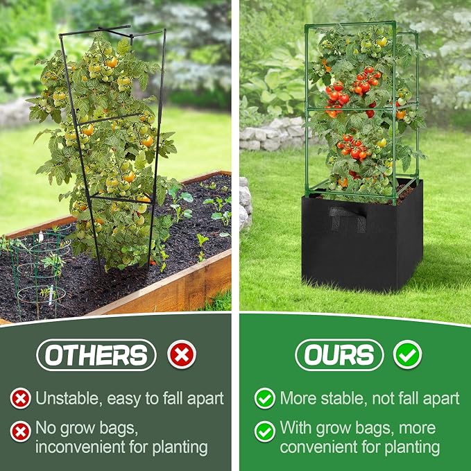 ANPHSIN Tomato Cages with 17 Gallon Grow Bags - Image 2