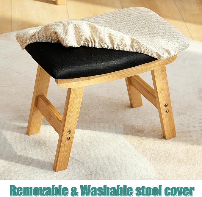 Pruple Foot Stools Ottoman, Sofa Footrest Extra Seating - Image 7