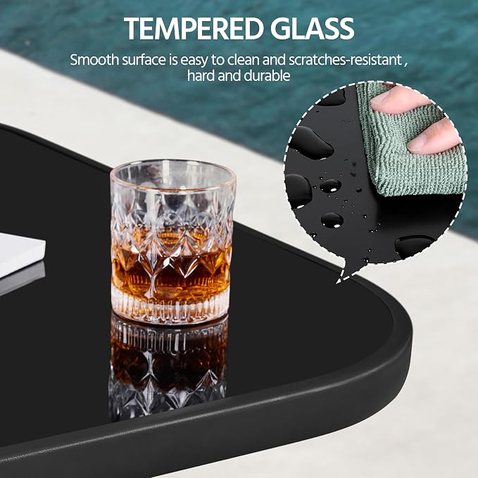 Yaheetech Patio Bar Table Tempered Glass, Height High Top Outdoor Pub Height - Image 9