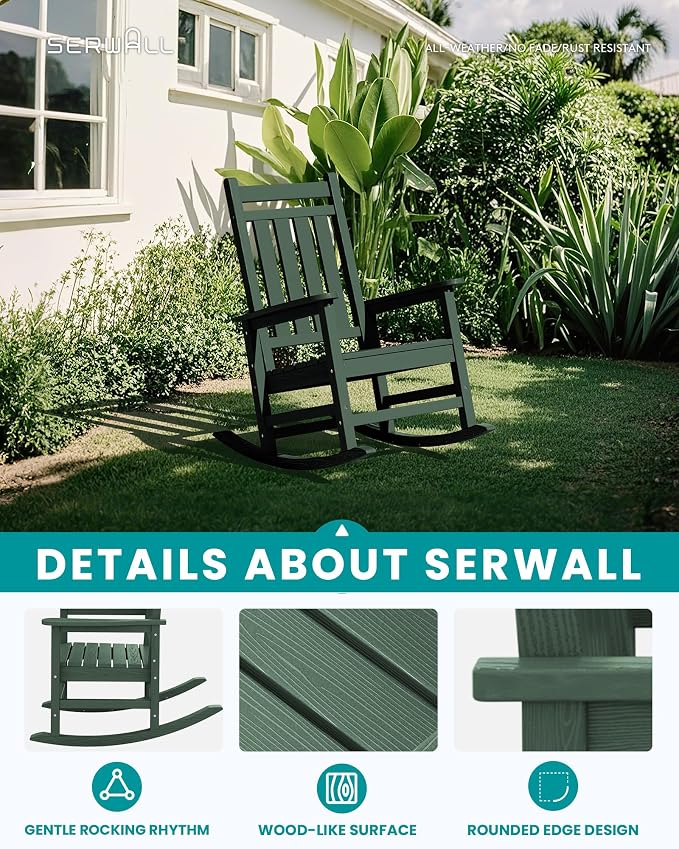 SEWALL HDPE Rocking Chair, Oversized Outdoor Rocking Chair - Image 4