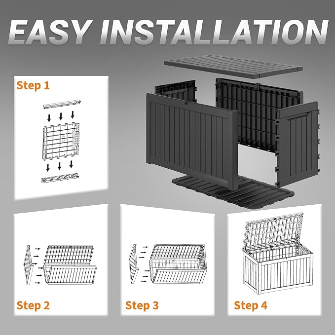 Outdoor Storage Box, Resin Deck Boxes Indoor and outdoor, Waterproof Storage - Image 6