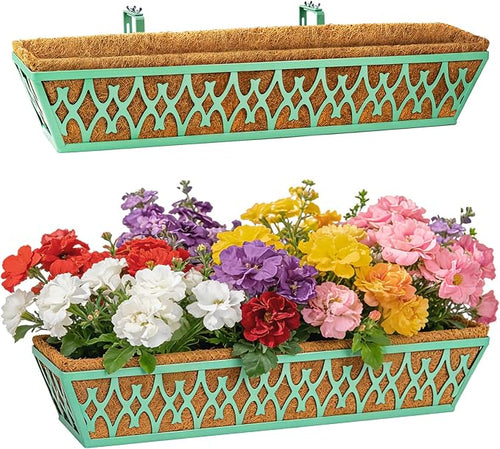 2 Pack 30 Inch Window Boxes Planters Railing Planter Box by KarlliuHOMEGARDEN