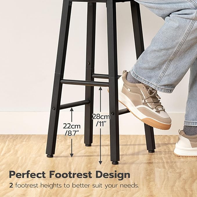HOOBRO Bar Stools, Barstools Set of 2, Counter Height Barstools, 24.8" Bar - Image 6