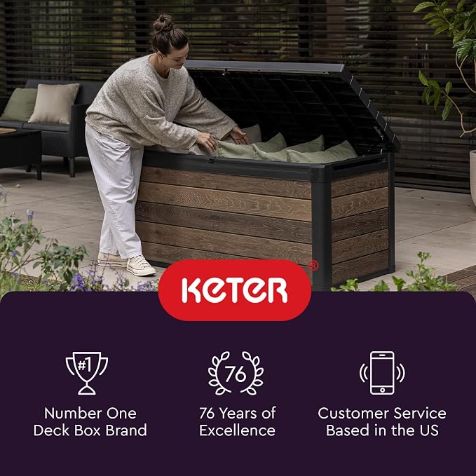 Keter Kentwood 92 Gallon Resin Deck Box-Organization and Storage - Image 9