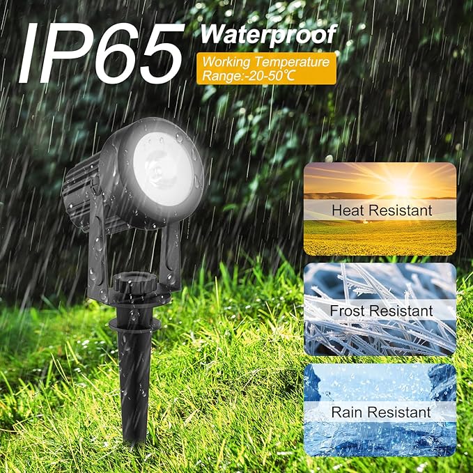 T-SUNUS Christmas Solar Landscape Spotlights Warm White, 2W Garden Spot Lights - Image 3